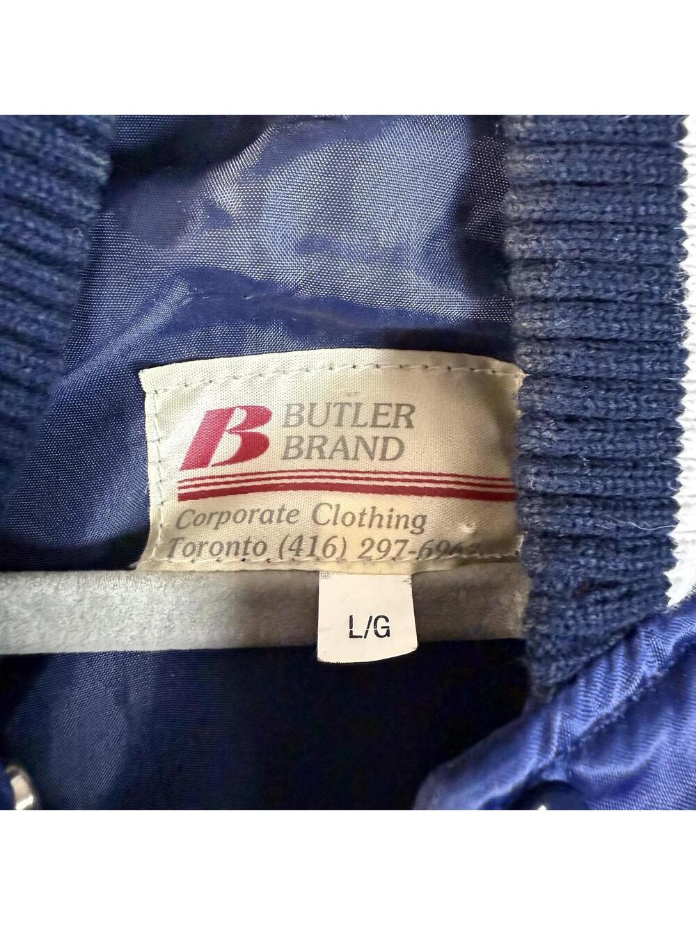 Vintage The Babe Satin Bomber Jacket Large Blue - Picture 3 of 6